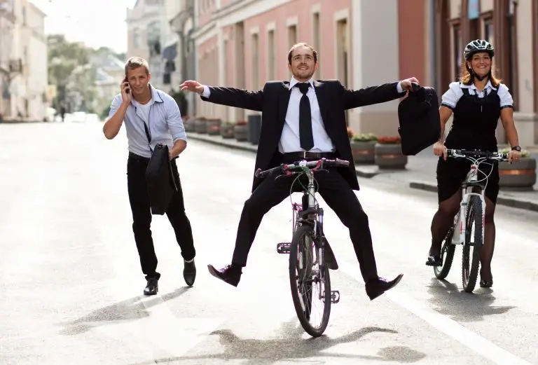 Blije fietser zakelijk